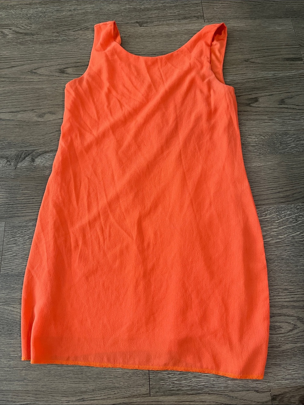 Vibrant Orange Sleeveless Shift Dress